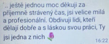 Originální screenshot recenze klienta 1